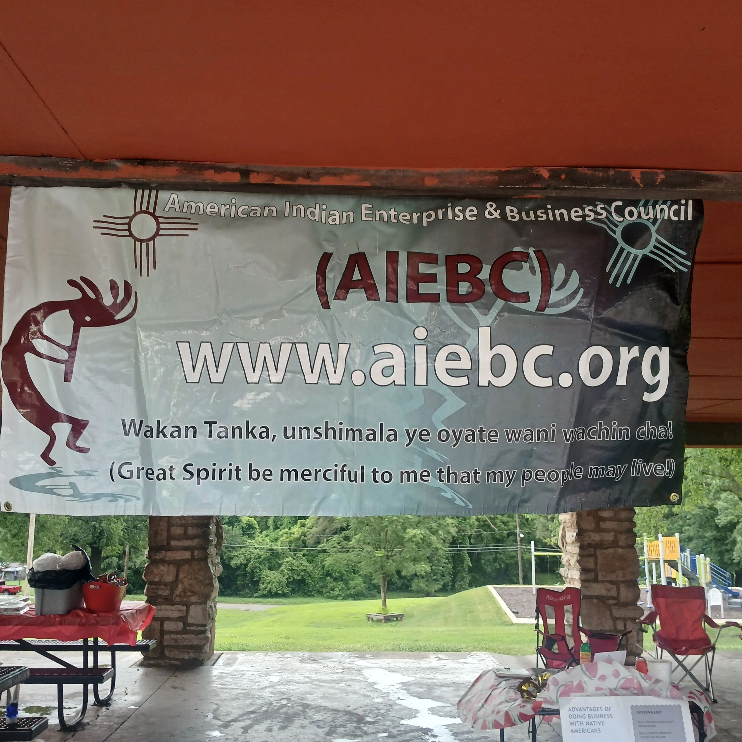 AIEBC banner: American Indian Enterprise & Business Council — Wakan Tanka, unshimala ye oyate wani vachin cha! (Great Spirit be merciful to me that my people may live!)